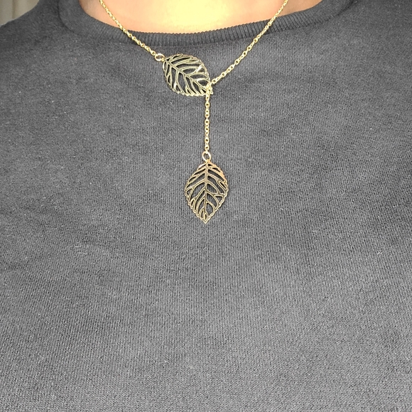 Double Leaf Necklace - Picture 11 of 13